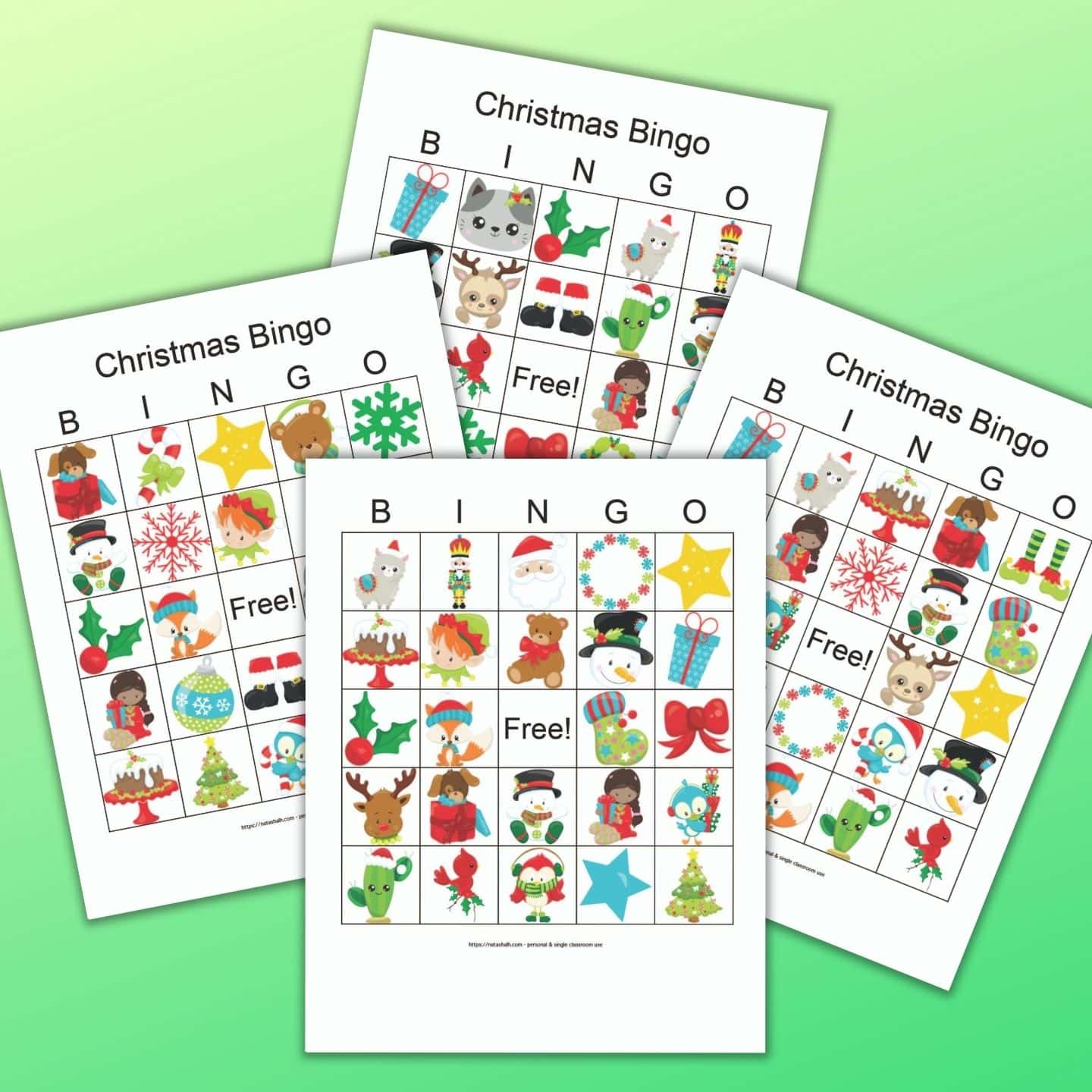 Free Christmas Bingo Cards For Large Groups